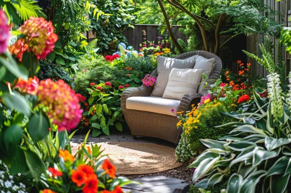 Welche Elemente sollten berücksichtigt werden, um eine Lesecke im Freien im eigenen Garten zu gestalten?